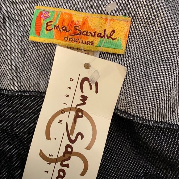 NWT Ema Savahl Couture Luxurious Silver Skinny Moto Style Pants - Picture 3 of 12